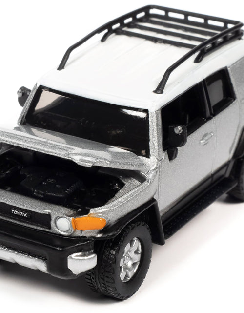 Load image into Gallery viewer, 2007 Toyota FJ Cruiser Titanium Silver Metallic with White Top and Roofrack "Classic Gold Collection" Series Limited Edition 1/64 Diecast Model Car by Johnny Lightning
