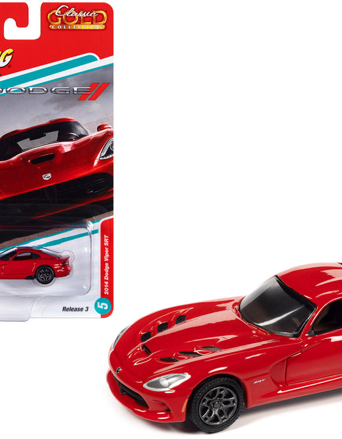 Load image into Gallery viewer, 2014 Dodge Viper SRT Adrenaline Red "Classic Gold Collection" Series Limited Edition to 8956 pieces Worldwide 1/64 Diecast Model Car by Johnny Lightning
