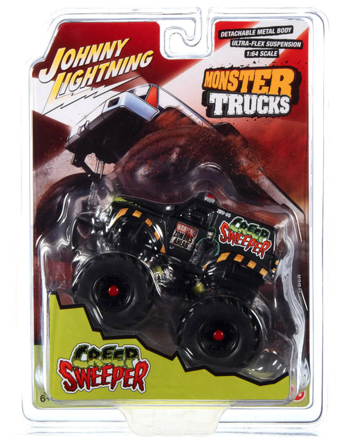 Load image into Gallery viewer, "Creep Sweeper" Monster Truck "Zombie Response Unit" with Black Wheels "Monster Trucks" Series 1/64 Diecast Model by Johnny Lightning
