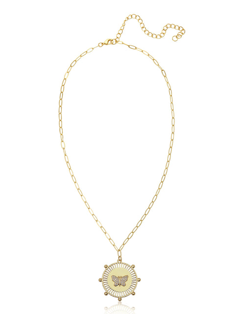 Load image into Gallery viewer, SALE Butterfly Medallion Necklace by Jennifer Miller Jewelry
