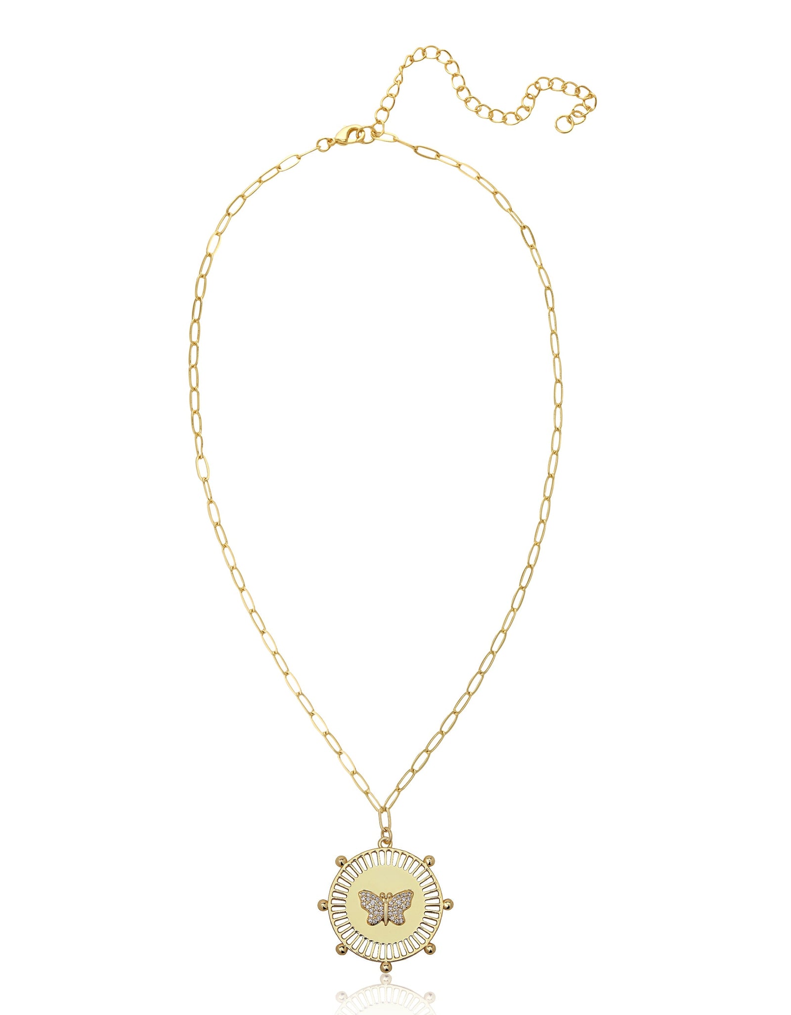 SALE Butterfly Medallion Necklace by Jennifer Miller Jewelry