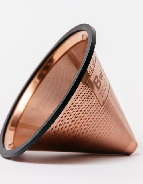 Load image into Gallery viewer, Reusable Pour Over Coffee Filter for Chemex and Hario V60 (Copper) by Barista Warrior
