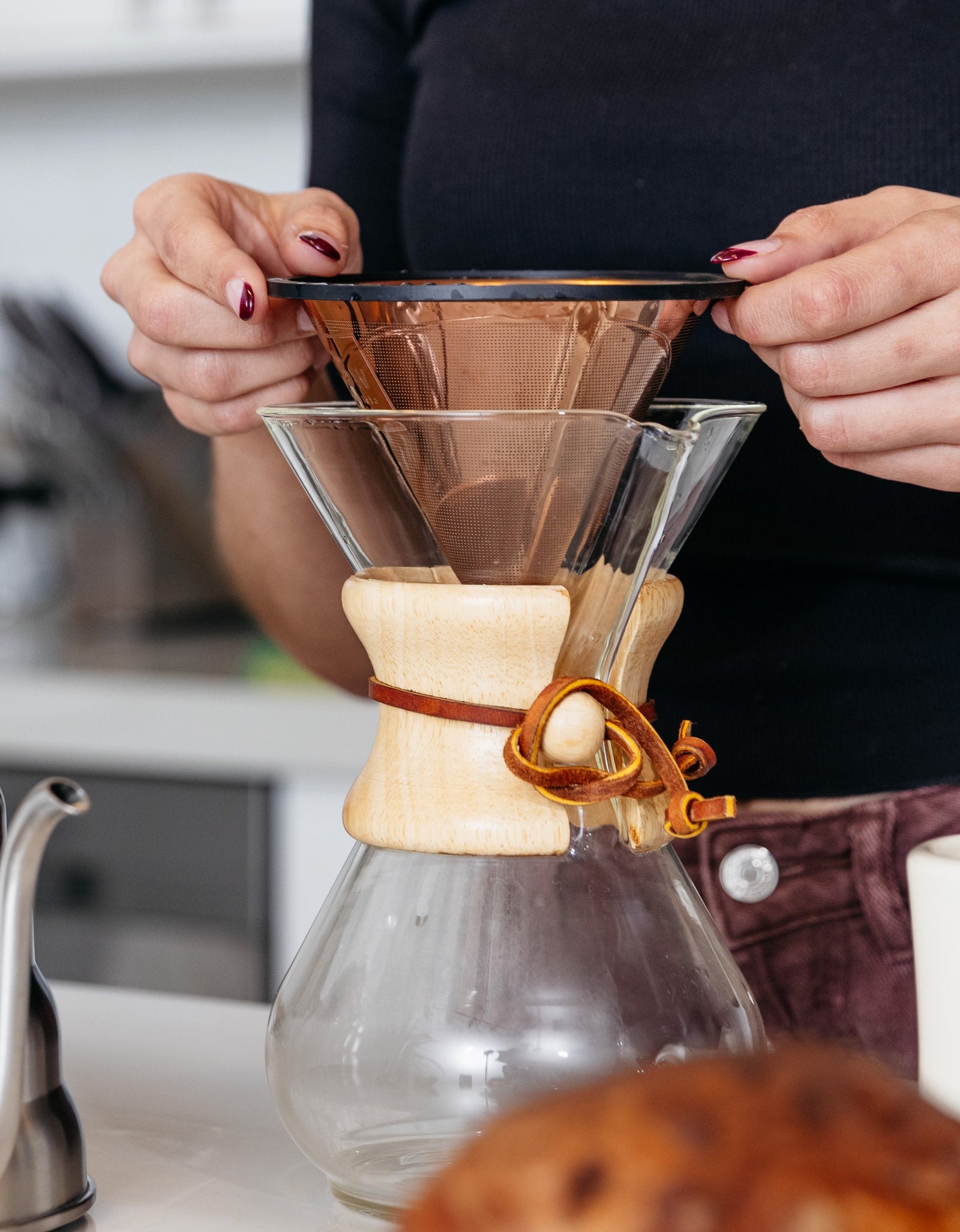 Reusable Pour Over Coffee Filter for Chemex and Hario V60 (Copper) by Barista Warrior