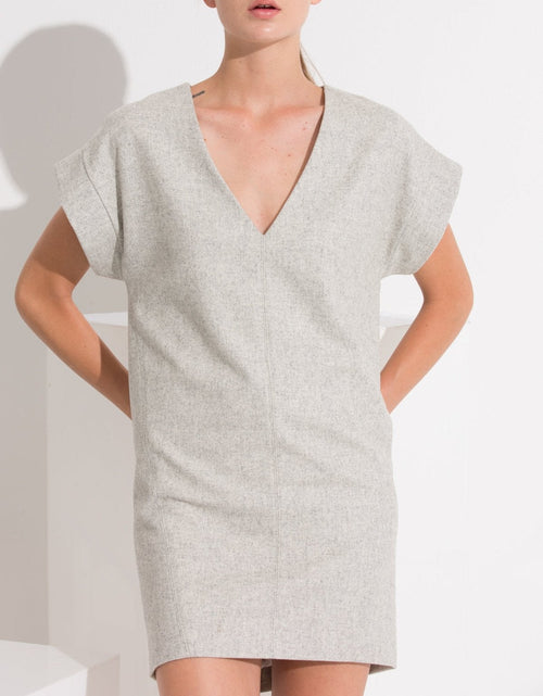 Load image into Gallery viewer, Women's Casual Heather Grey V-Neck Dress by Shop at Konus
