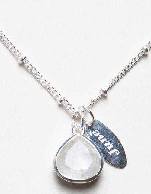 Load image into Gallery viewer, June Rainbow Moonstone Birthstone Necklace by Tiny Rituals
