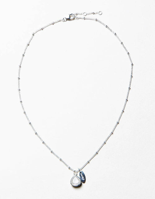 Load image into Gallery viewer, June Rainbow Moonstone Birthstone Necklace by Tiny Rituals
