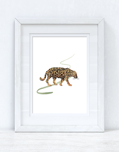 Load image into Gallery viewer, Jaguar Green Watercolour Bedroom Home Simple Decor Wall Print by WinsterCreations™ Official Store
