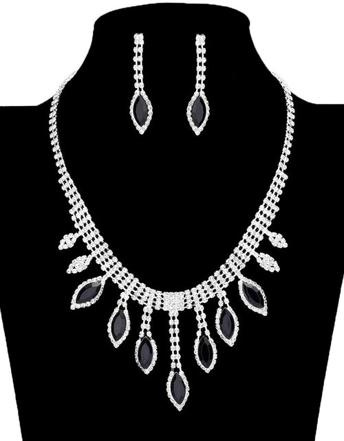 Load image into Gallery viewer, Marquise Stone Accented Rhinestone Necklace Earring Set by Madeline Love
