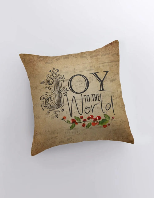 Load image into Gallery viewer, Joy to the World | Beige Throw Pillow | Joy Pillow | Home Decor | Christmas Pillowcases | Christmas Decor | Christmas tree | Christmas Gifts by UniikPillows
