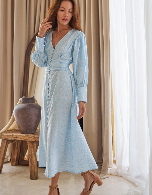 Load image into Gallery viewer, Juliette Pearl Buttons Midi Dress by ELF
