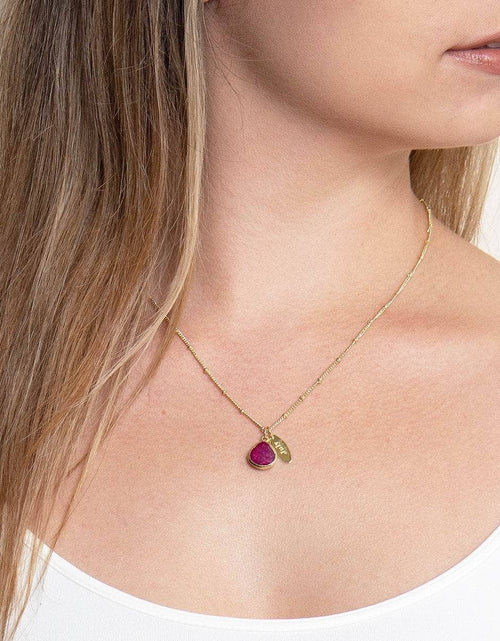 Load image into Gallery viewer, July Ruby Birthstone Necklace by Tiny Rituals
