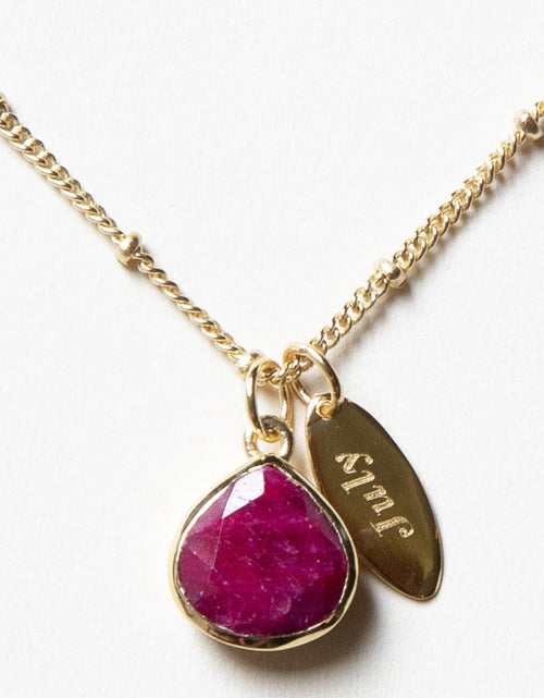 Load image into Gallery viewer, July Ruby Birthstone Necklace by Tiny Rituals
