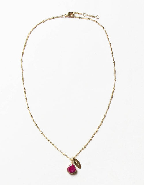 Load image into Gallery viewer, July Ruby Birthstone Necklace by Tiny Rituals
