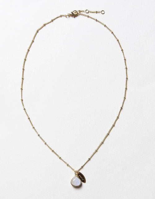 Load image into Gallery viewer, June Rainbow Moonstone Birthstone Necklace by Tiny Rituals

