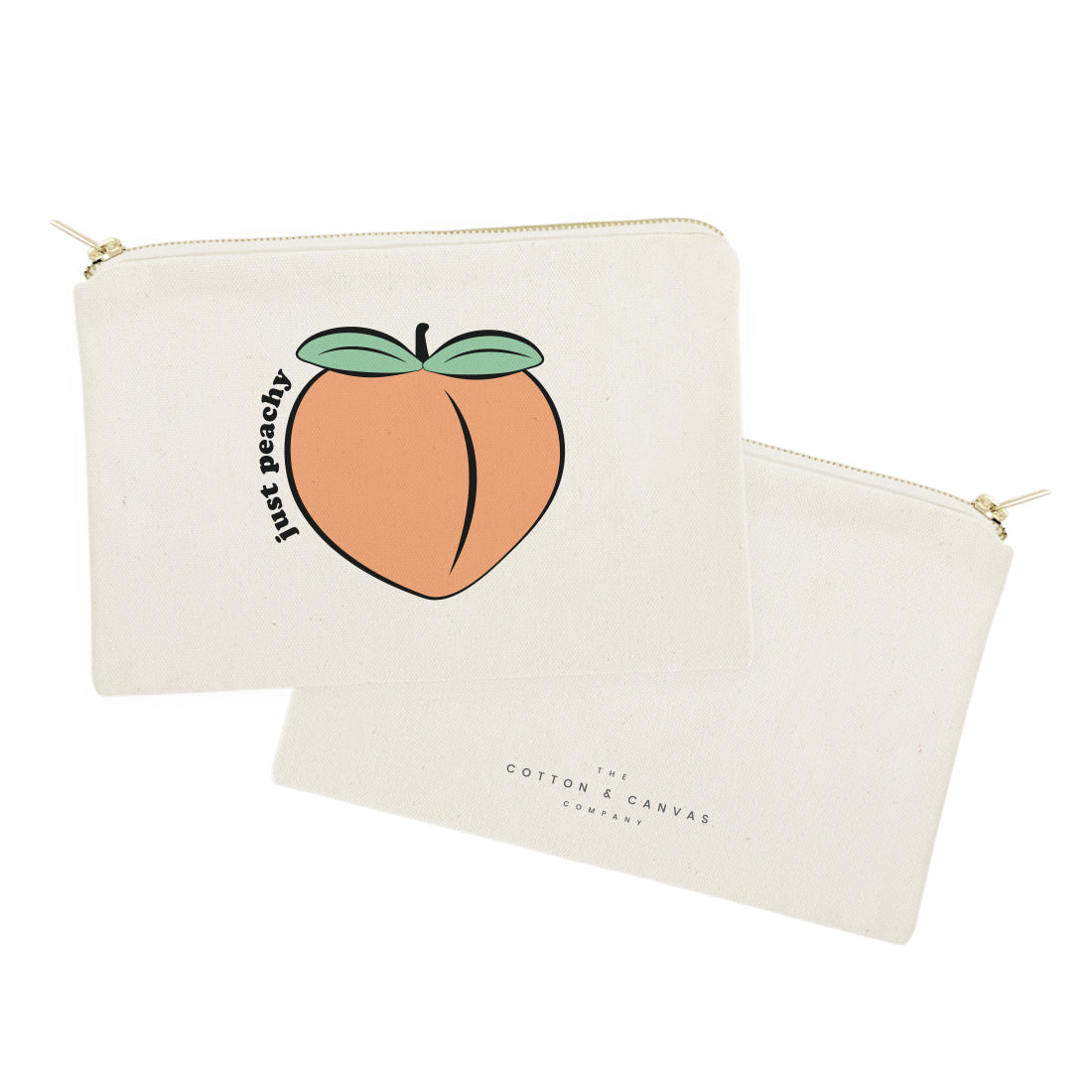 Just Peachy Cotton Canvas Cosmetic Bag by The Cotton & Canvas Co.
