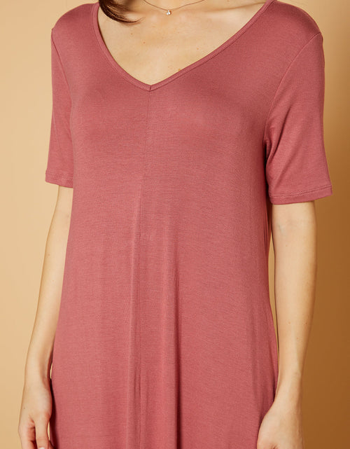 Load image into Gallery viewer, V-neck Short Sleeve Maxi Dress With Pockets by Shop at Konus
