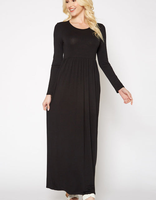 Load image into Gallery viewer, Women's Basic Long Sleeve Fit &amp; Flare Maxi Dress by Shop at Konus
