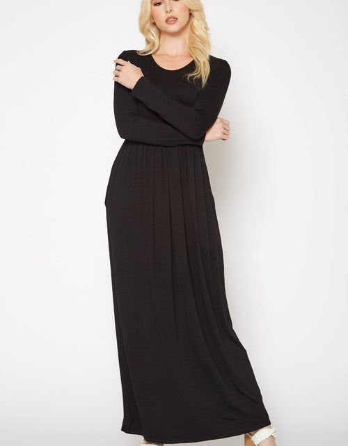 Load image into Gallery viewer, Women's Basic Long Sleeve Fit &amp; Flare Maxi Dress by Shop at Konus
