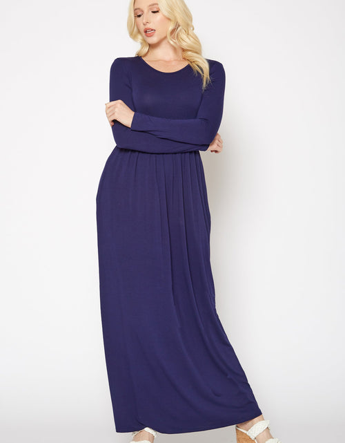 Load image into Gallery viewer, Women's Basic Long Sleeve Fit &amp; Flare Maxi Dress by Shop at Konus
