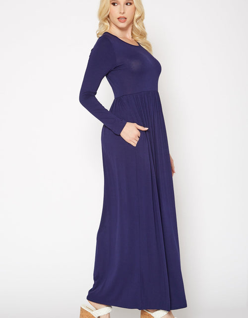 Load image into Gallery viewer, Women's Basic Long Sleeve Fit &amp; Flare Maxi Dress by Shop at Konus
