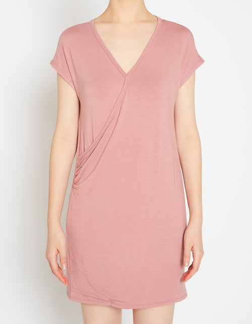 Load image into Gallery viewer, Basic Women's V-Neck Mini Wrap Dress by Shop at Konus
