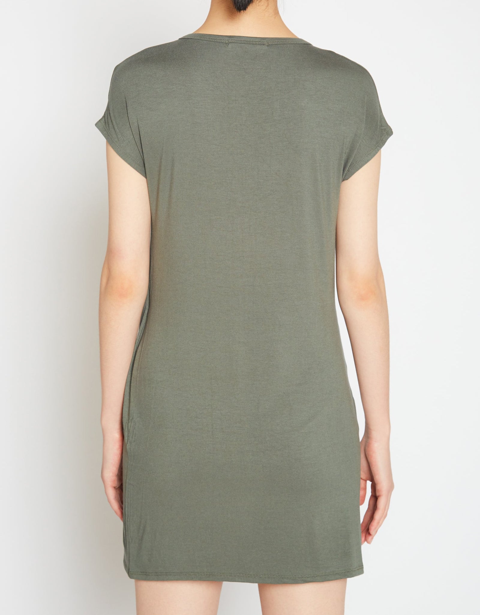 Basic Women's V-Neck Mini Wrap Dress by Shop at Konus