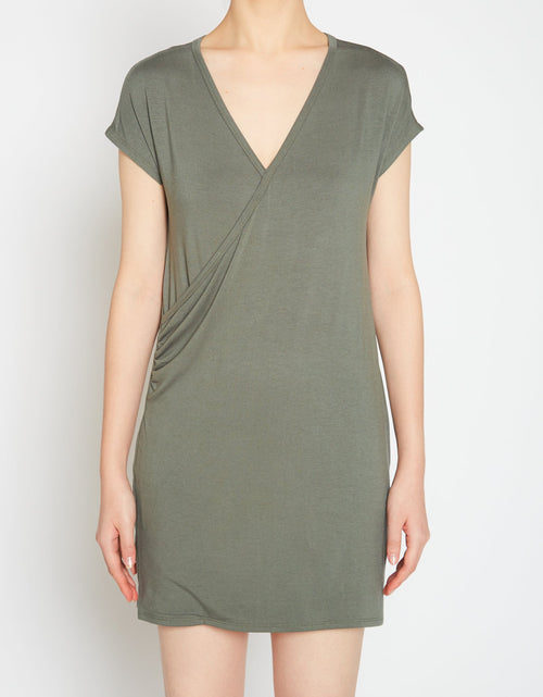 Load image into Gallery viewer, Basic Women's V-Neck Mini Wrap Dress by Shop at Konus
