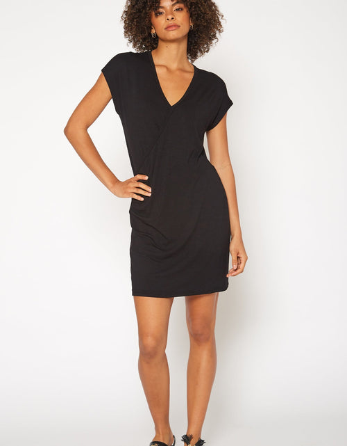 Load image into Gallery viewer, Basic Women's V-Neck Mini Wrap Dress by Shop at Konus
