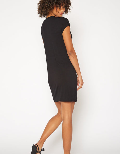 Load image into Gallery viewer, Basic Women's V-Neck Mini Wrap Dress by Shop at Konus
