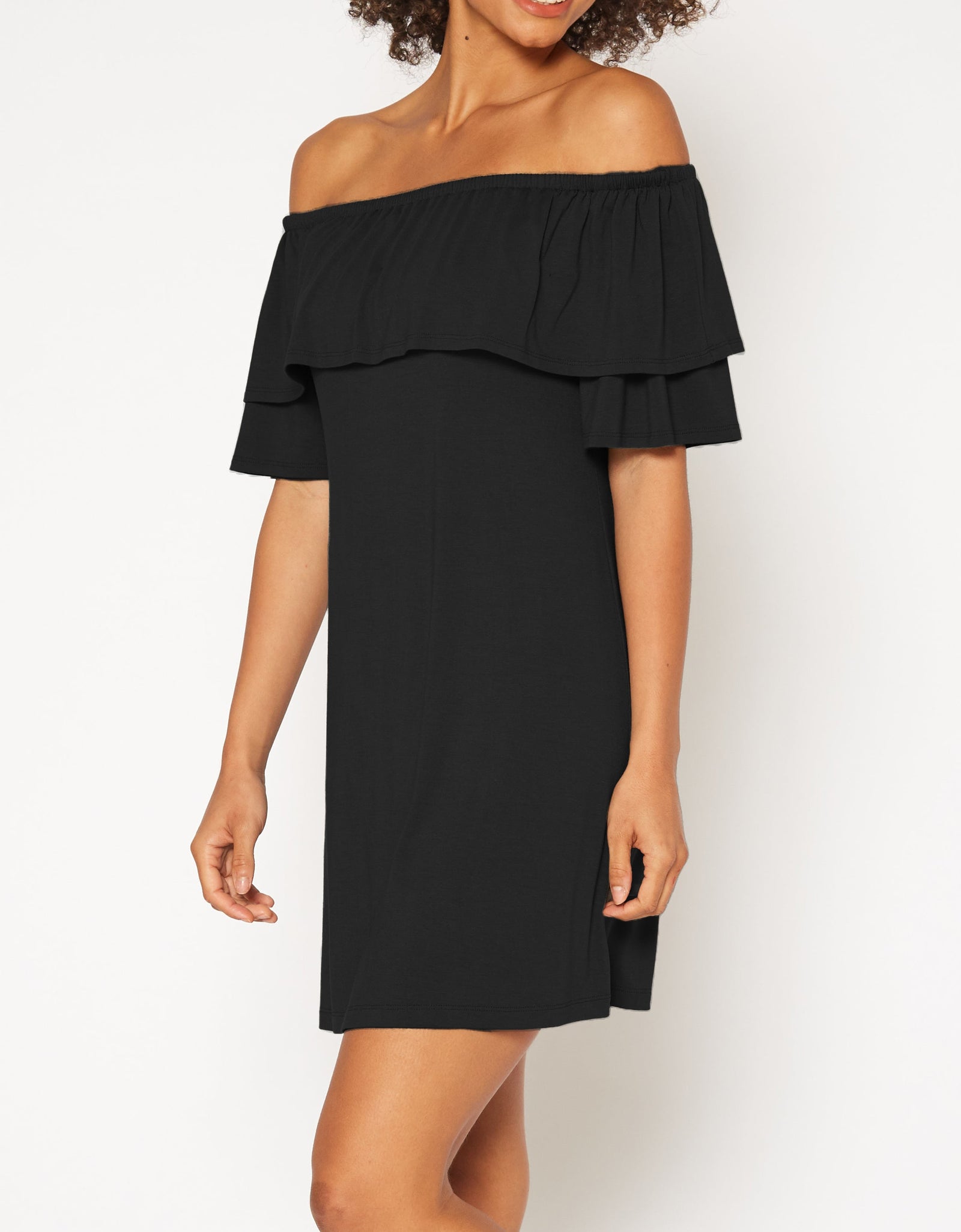 Women's Basic Off Shoulder Midi Dress by Shop at Konus