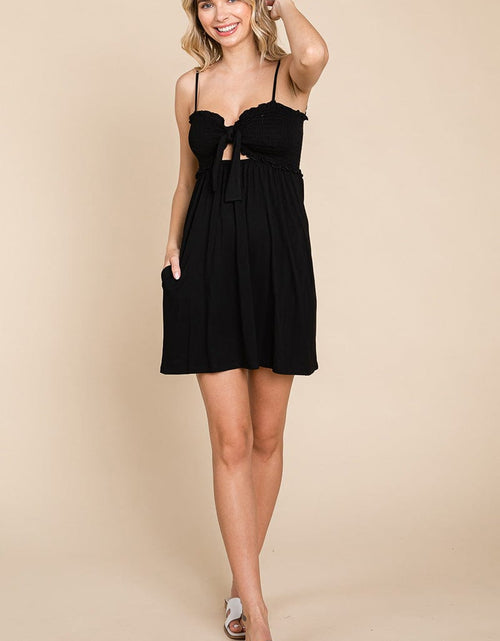 Load image into Gallery viewer, Tie Knot Bust Mini Dress by RolyPoly Apparel
