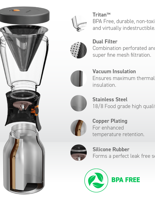Load image into Gallery viewer, Natural Wood Cold Brew Coffee Maker by ASOBU®
