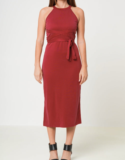 Load image into Gallery viewer, Women's Haltered Sheath Midi Dress by Shop at Konus
