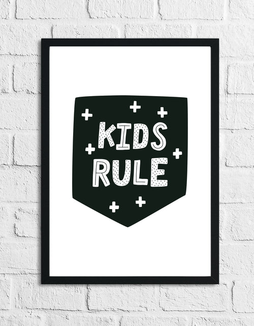 Load image into Gallery viewer, Scandinavian Kid's Rule Children's Nursery Bedroom Wall Decor Print by WinsterCreations™ Official Store
