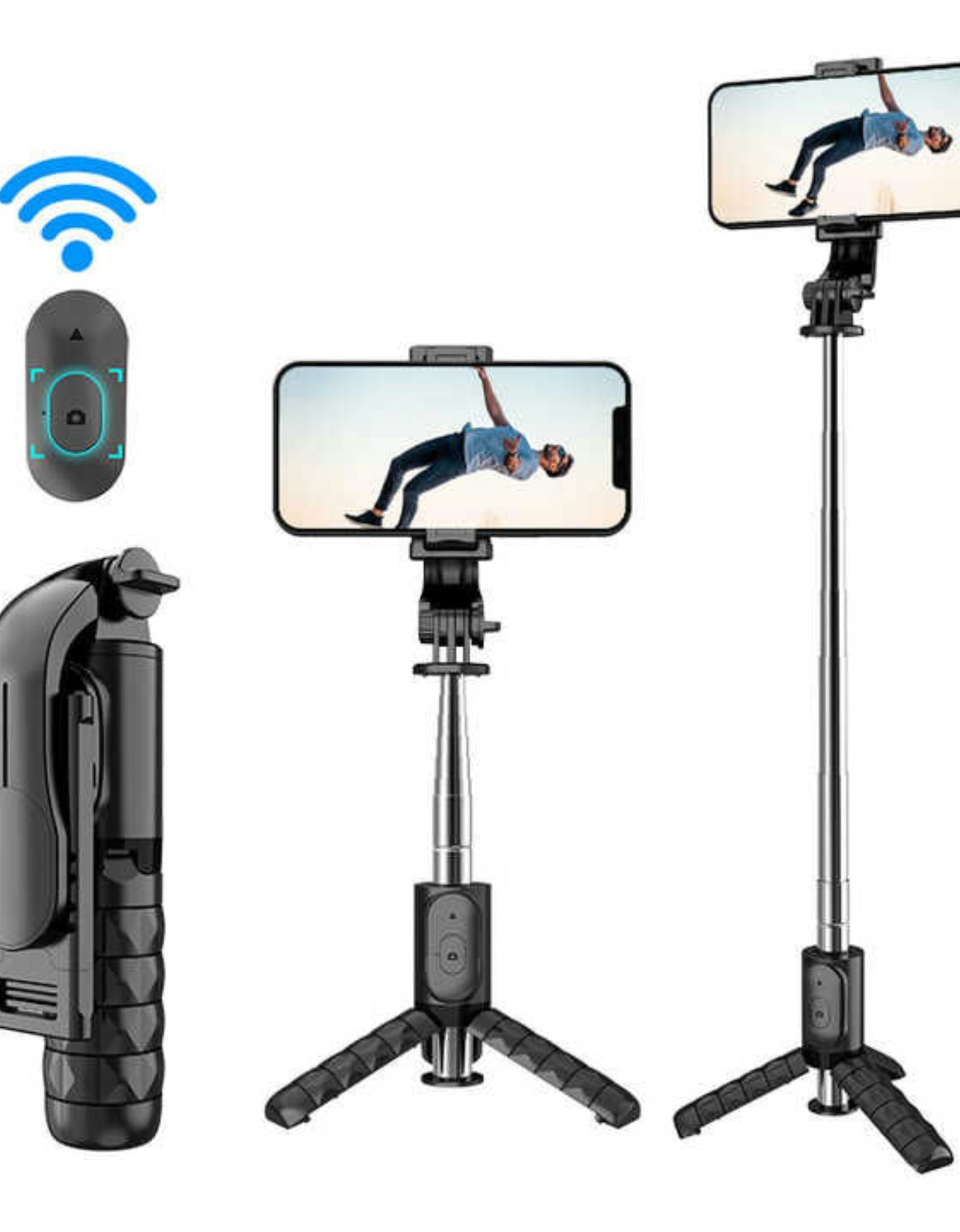 Bluetooth Selfie Stick Tripod – Wireless Handheld Stand with LED Light & Remote