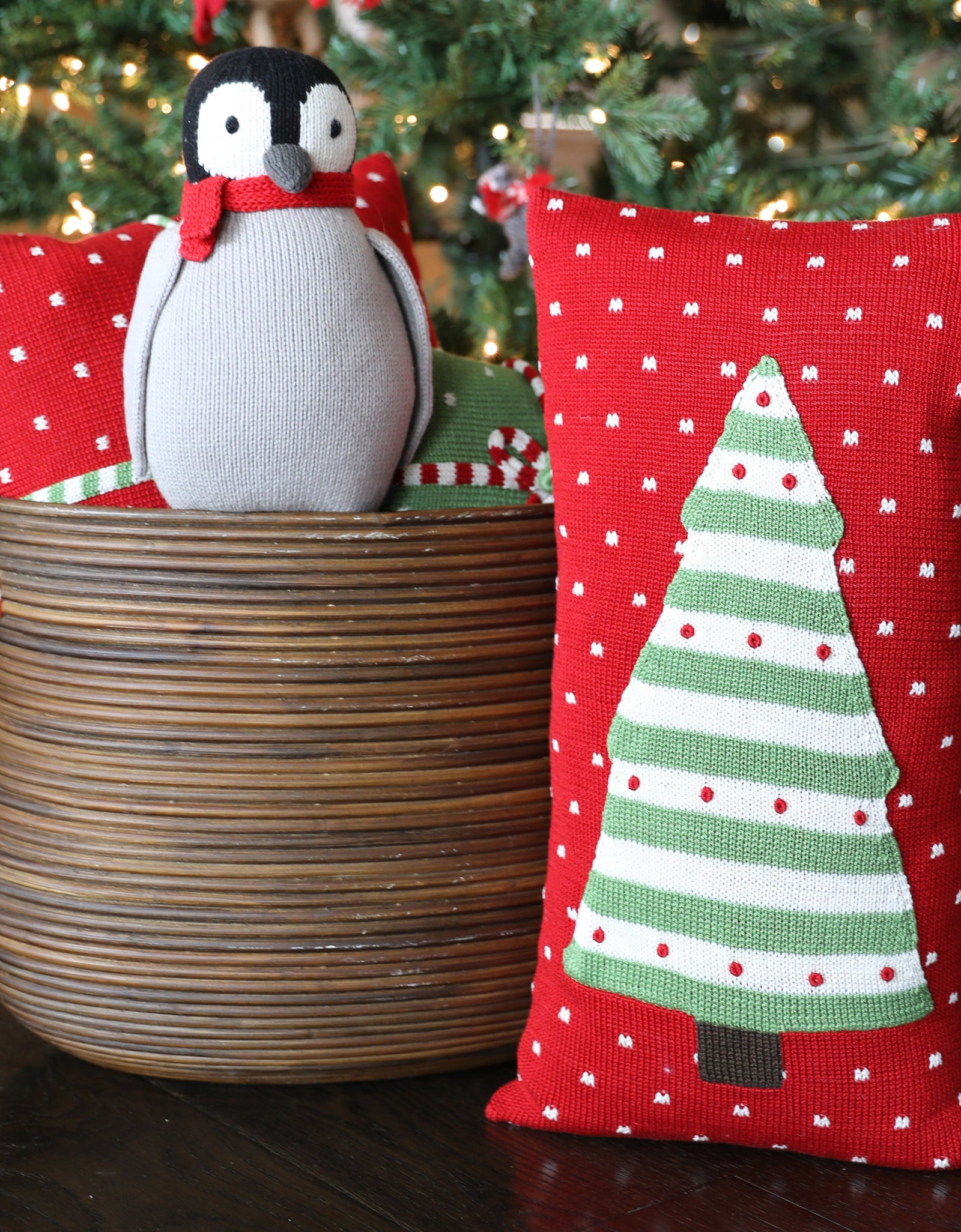 Striped Tree Lumbar Pillow by Melange Collection