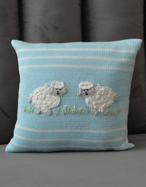 Load image into Gallery viewer, Lamb 10" Pillow, Blue by Melange Collection
