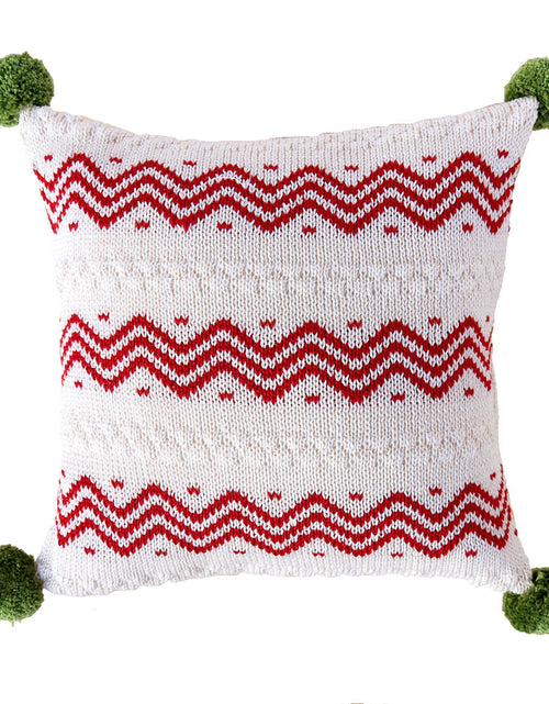 Load image into Gallery viewer, Zig Zag Stripe 10" Pillow, Ecru/Red by Melange Collection
