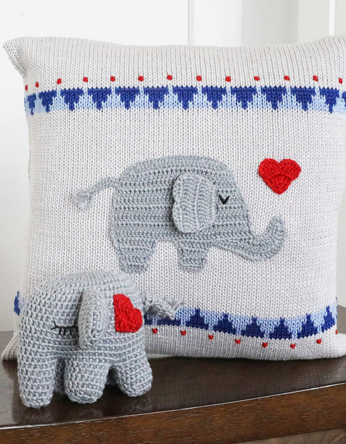 Load image into Gallery viewer, Elephant with Heart 10" Pillow by Melange Collection
