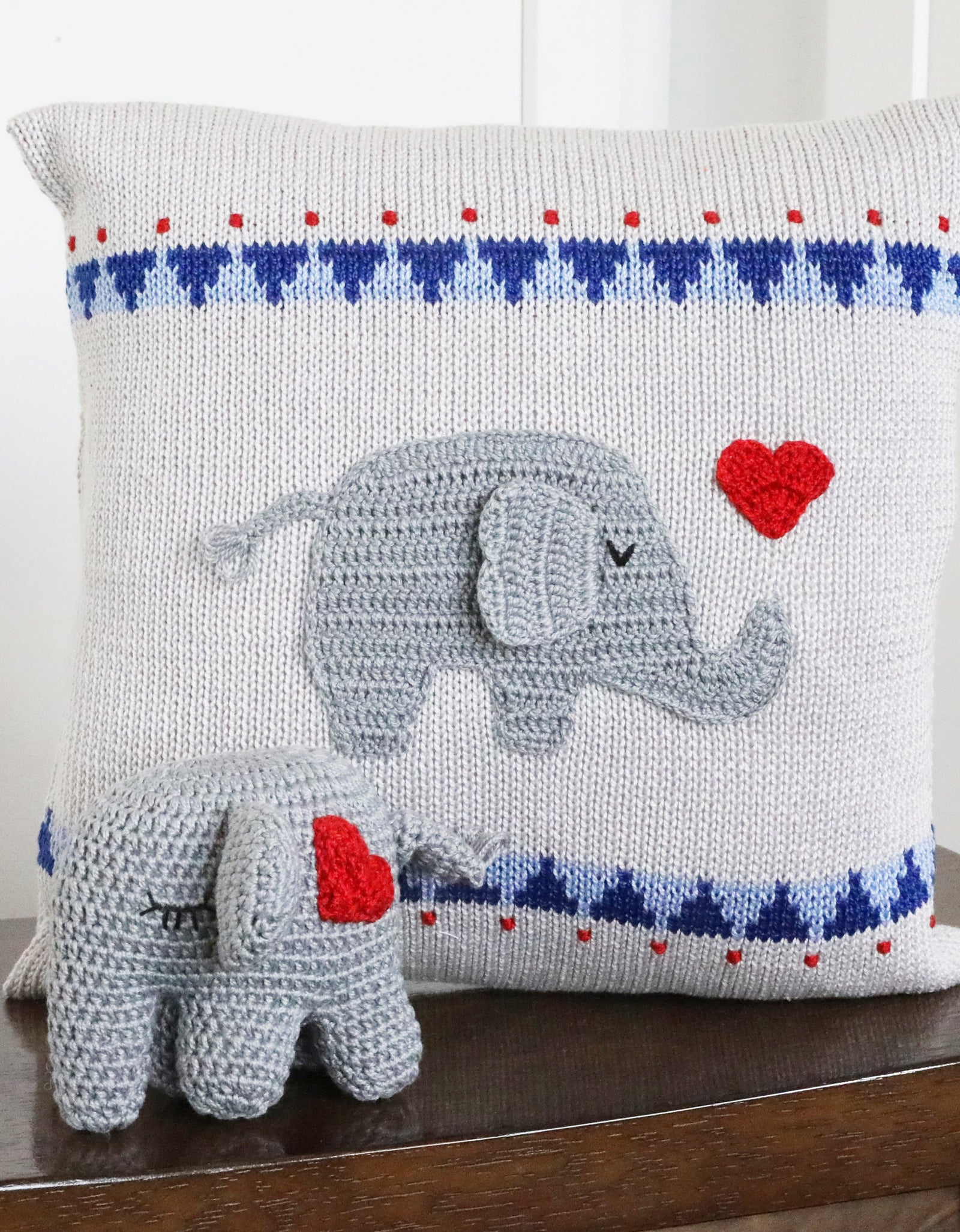 Elephant with Heart 10" Pillow by Melange Collection
