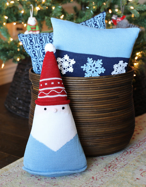 Load image into Gallery viewer, Santa Cone Pillow, 15", Blue by Melange Collection
