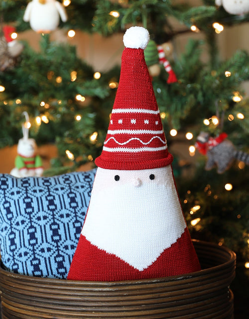 Load image into Gallery viewer, Santa Cone Pillow, 15", Red by Melange Collection
