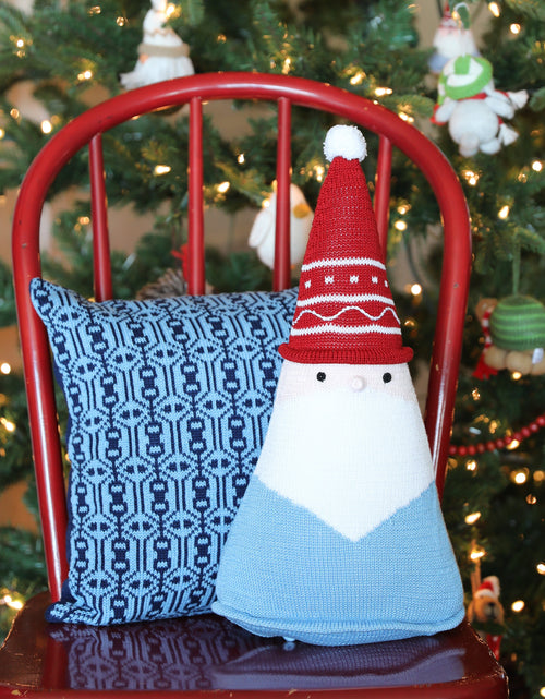 Load image into Gallery viewer, Santa Cone Pillow, 15", Blue by Melange Collection
