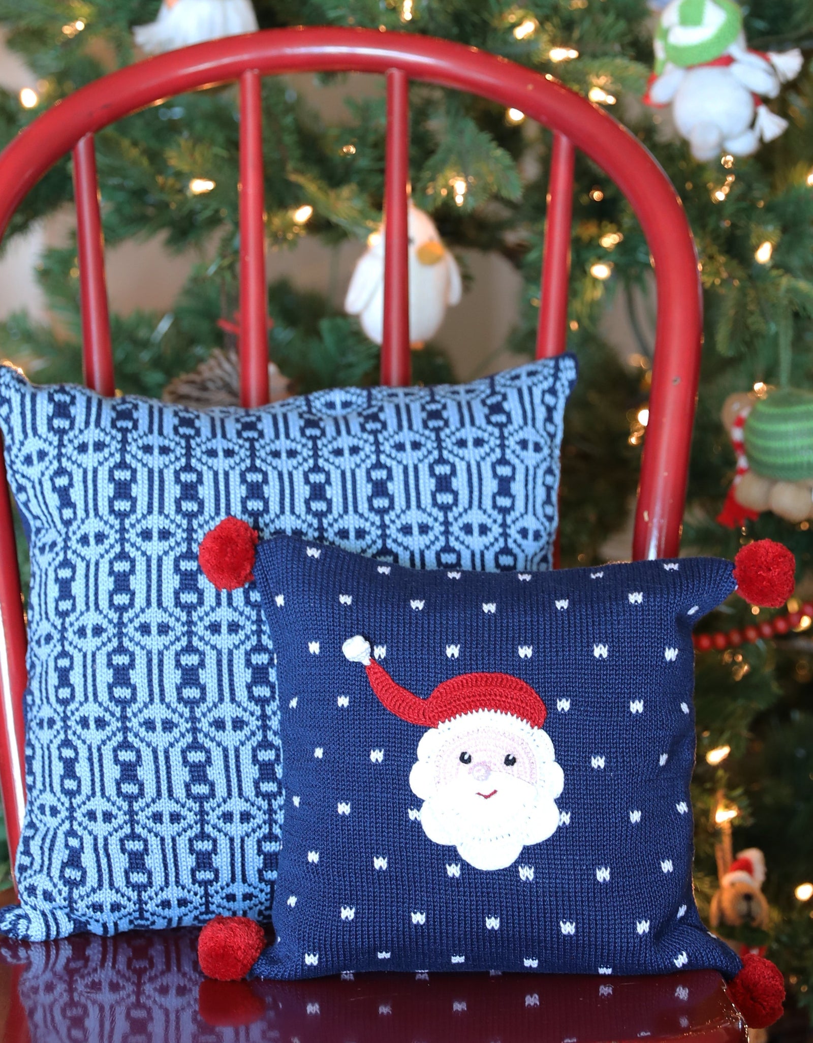 Blue Nordic Pattern Pillow, 14" by Melange Collection