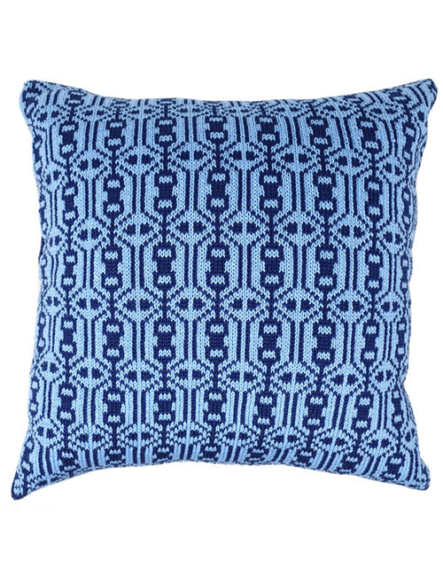 Load image into Gallery viewer, Blue Nordic Pattern Pillow, 14" by Melange Collection
