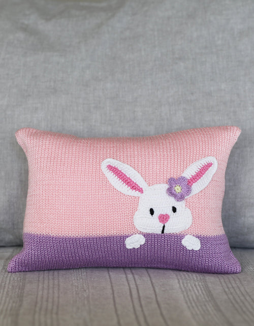 Load image into Gallery viewer, Bunny Peekaboo Mini Pillow, Pink by Melange Collection
