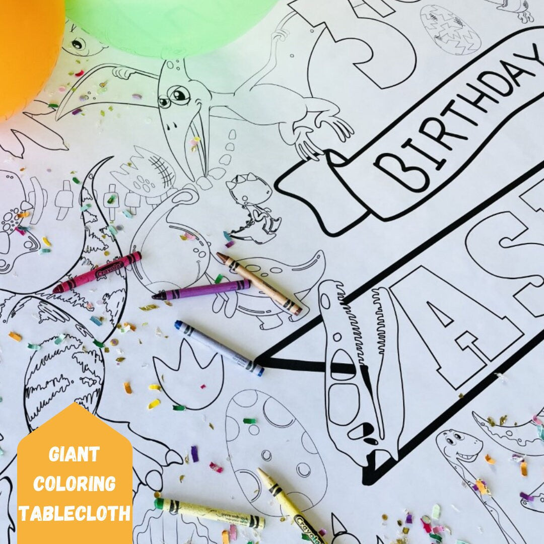 Dinosaur Coloring Tablecloth by Creative Crayons Workshop