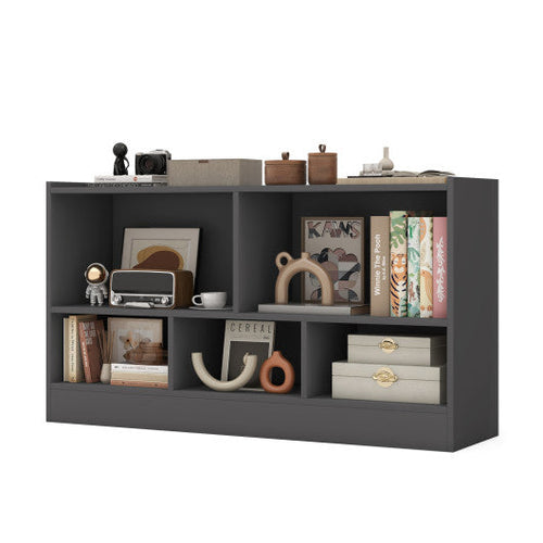 Load image into Gallery viewer, Kids 2-Shelf Bookcase 5-Cube Wood Toy Storage Cabinet Organizer-Gray
