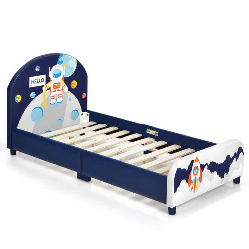 Load image into Gallery viewer, Kids Upholstered Platform Bed with Headboard and Footboard

