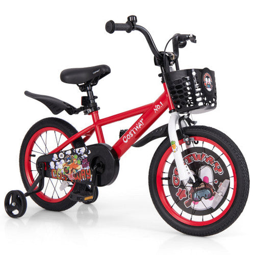 Load image into Gallery viewer, 16 Inch Kids Bike Adjustable with Storage Basket and Double Brake for 4-8 Years Old-16 inches
